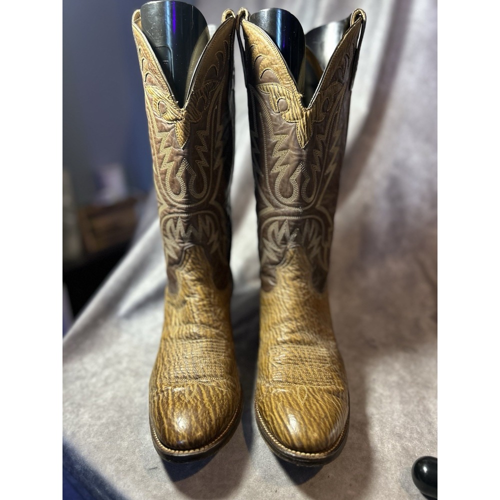 Cristobal Romero Cowboy Boots Mens 10 D  Textured Leather Western Handcrafted